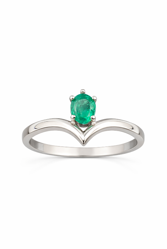 0,32 Natural Emerald Ring