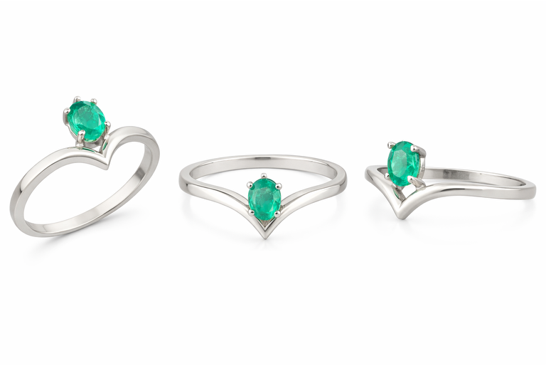 0,32 Natural Emerald Ring