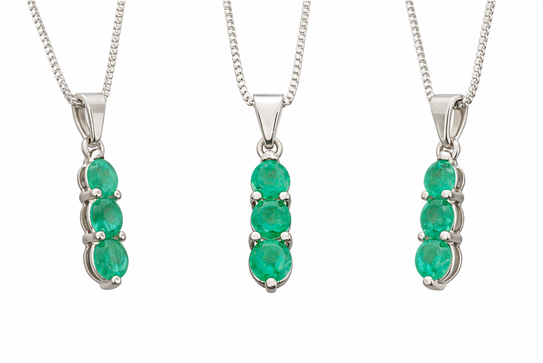 Colombian Emerald Trio Pendant