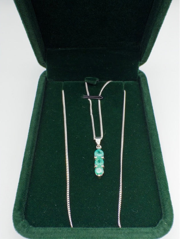 Colombian Emerald Trio Pendant