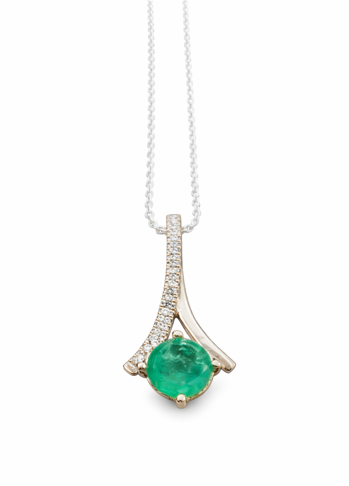 0,74 ct Emerald Accent Pendant