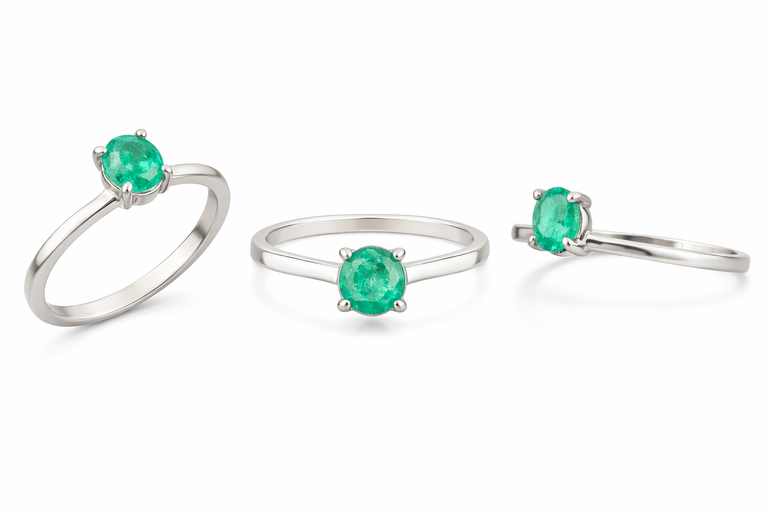 0,78 Natural Emerald Ring