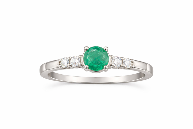 0,34 ct Natural Muzo Emerald Ring