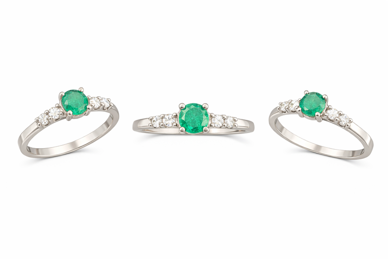 0,34 ct Natural Muzo Emerald Ring