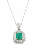 1,33 ct Colombian Emerald Halo Pendant